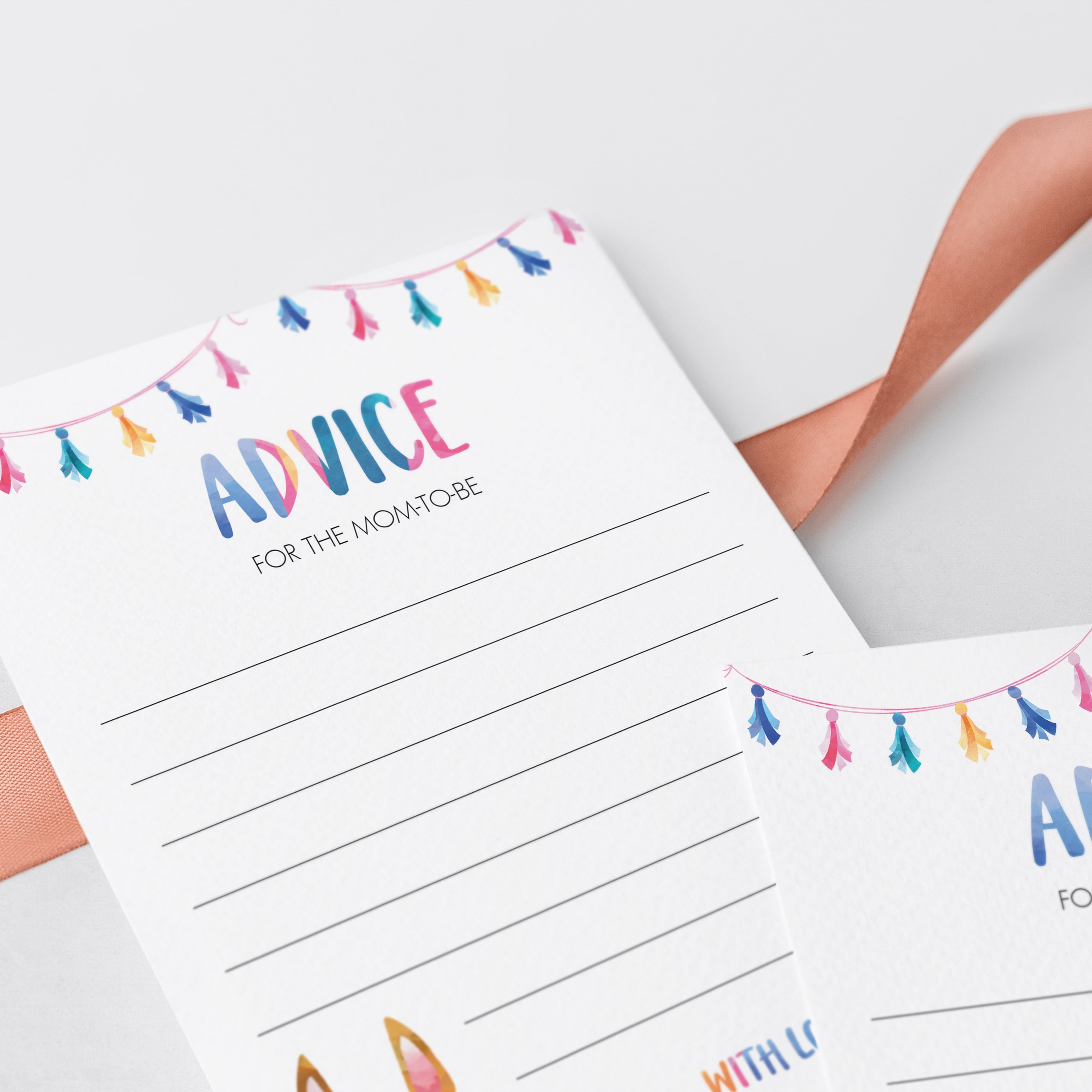 Watercolor alpaca baby shower advice cards by LittleSizzle