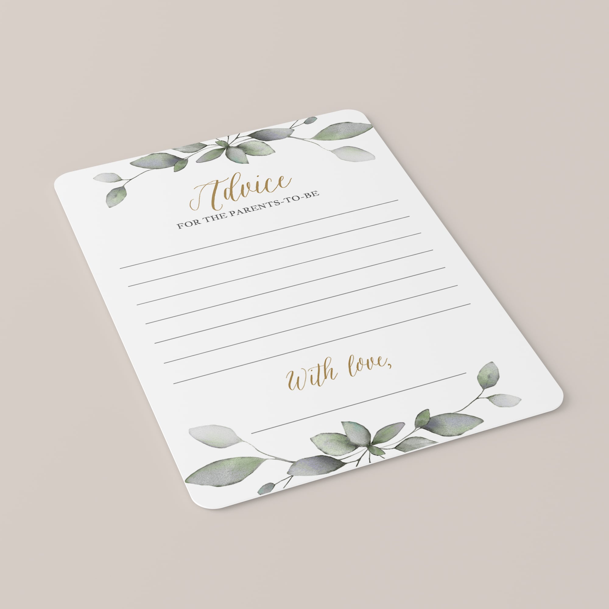 Coed baby shower games printable advice card by LittleSizzle