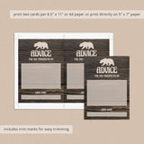 Baby Bear Shower Advice for the New Parents Printable