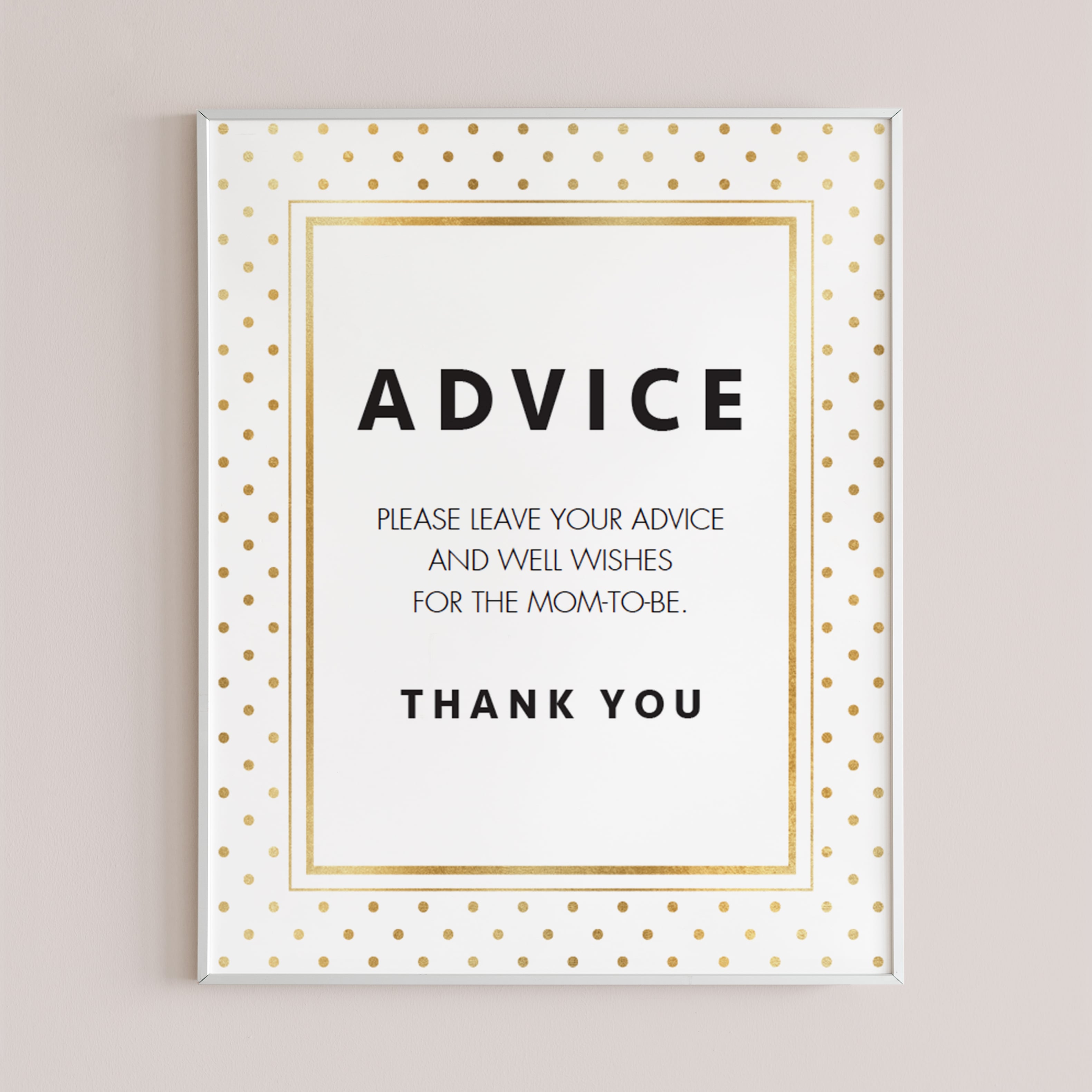 Neutral baby shower decor printable advice sign by LittleSizzle
