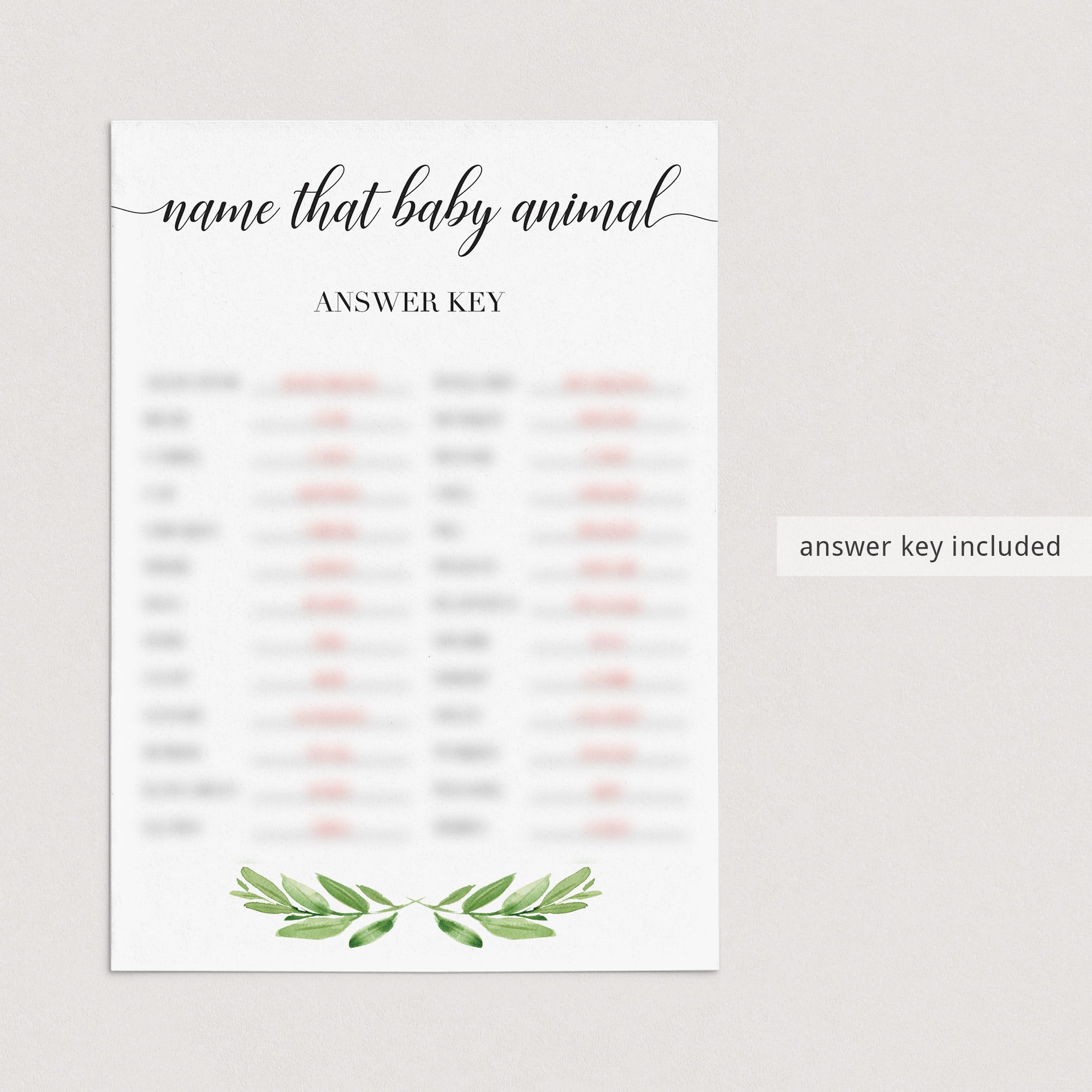 Digital download baby shower game name that baby animal by LittleSizzle