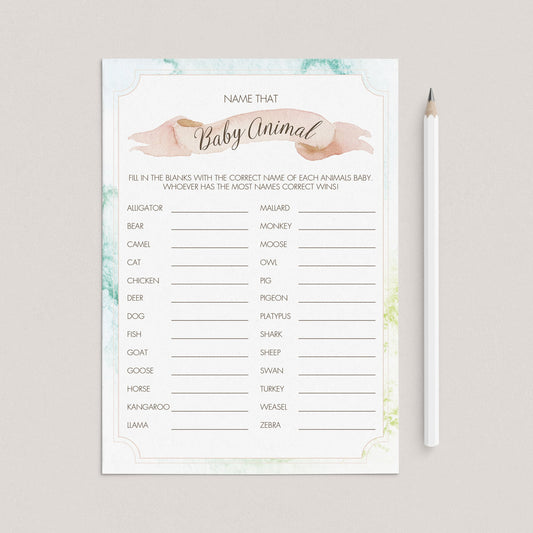 Instant download animals name game for baby party by LittleSizzle