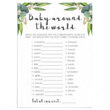 Baby around the world game for botanical baby shower by LittleSizzle