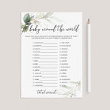 Elegant Baby Shower Game Baby Around The World Printable by LittleSizzle