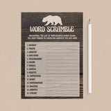 Baby word scramble game for bear baby shower by LittleSizzle