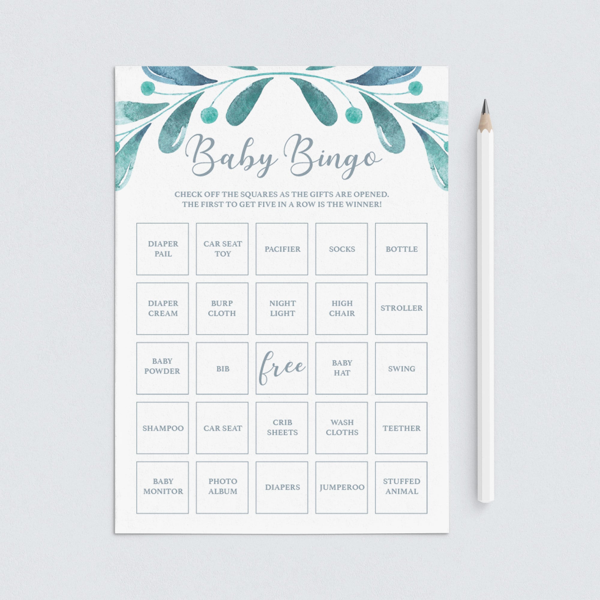 30 Prefilled Baby Bingo Cards Digital Download by LittleSizzle