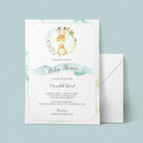 Cute Rabbit Baby Shower Invitation Template for Boy