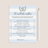 Boy baby shower game would she rather printable by LittleSizzle