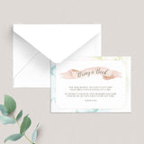 Watercolor baby shower book request card download by LittleSizzle