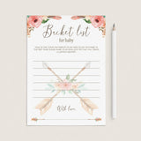 Tribal Baby Shower Bucket List Keepsake Cards by LittleSizzle