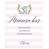 Pink white mimosa bar sign printable by LittleSizzle