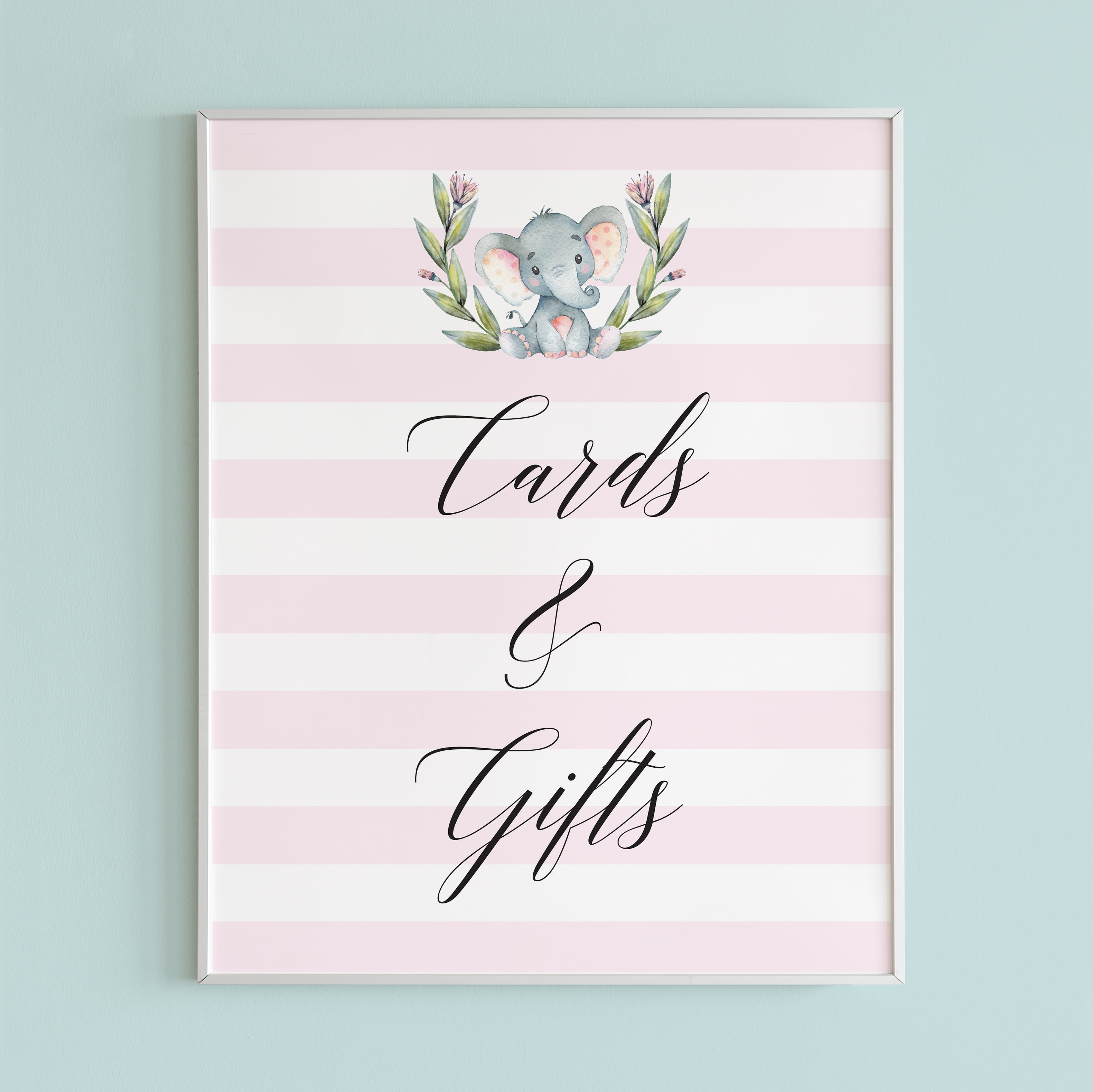 Elephant party gifts sign printable by LittleSizzle