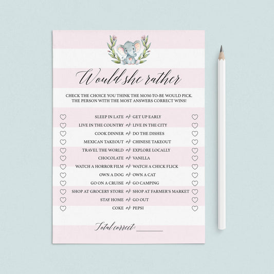 Printable mommy quiz would she rather pink and white by LittleSizzle