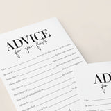 First Birthday Party Advice Cards Printable