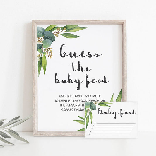 Botanical baby shower guess the baby food game printable by LittleSizzle