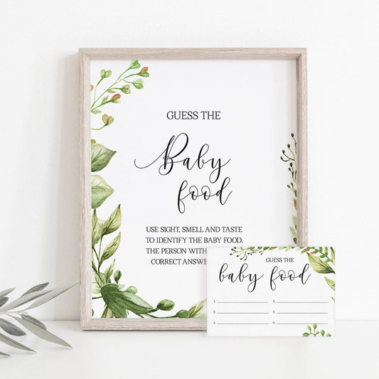 Green baby food shower game printables by LittleSizzle