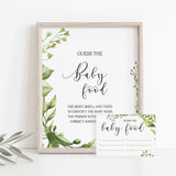 Green baby food shower game printables by LittleSizzle