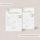 Watercolor leaf baby shower games printable PDF by LittleSizzle