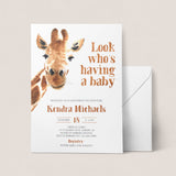 Funny Baby Shower Invitation Suite Giraffe Theme