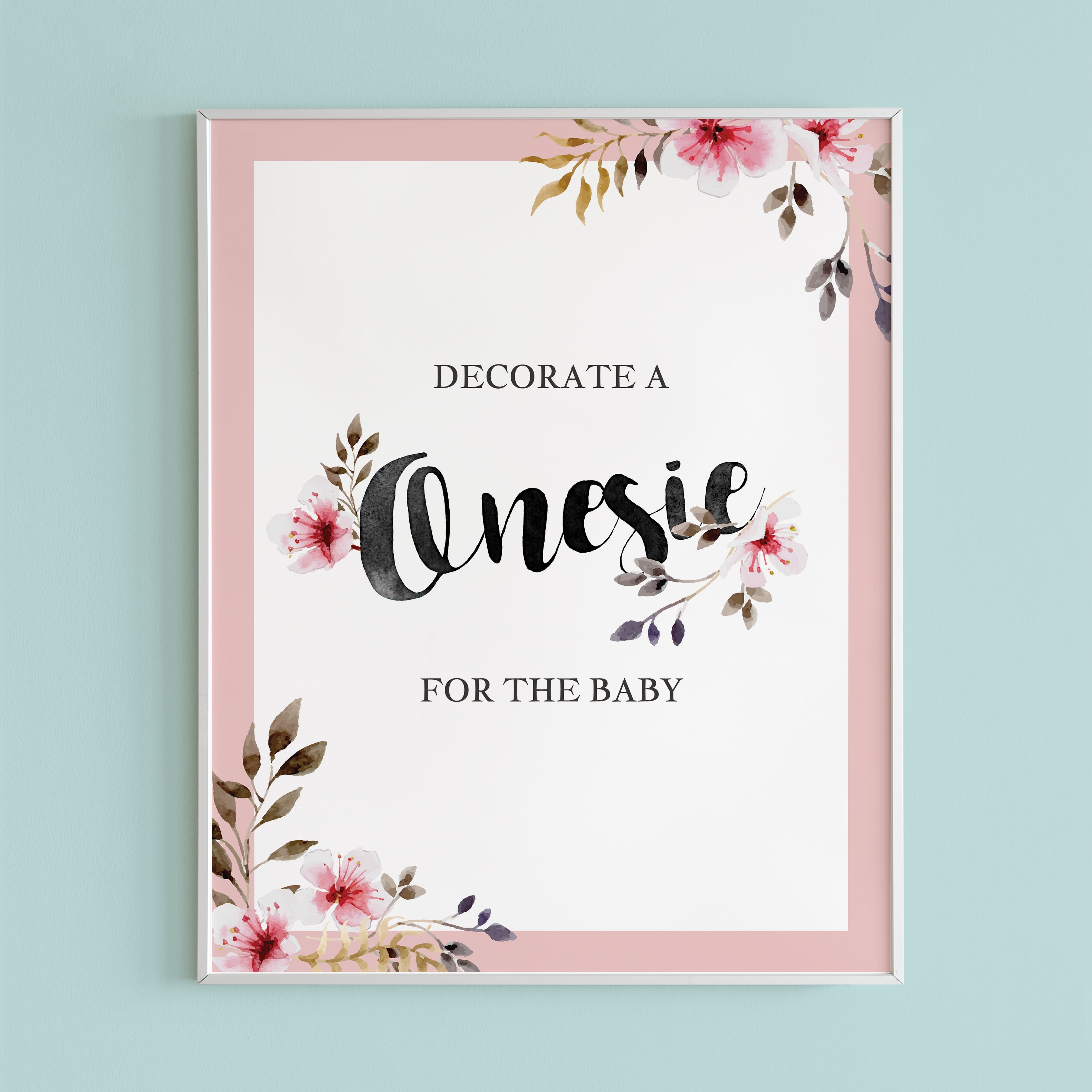 Decorate a onesie baby shower station table sign by LittleSizzle