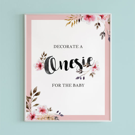 Decorate a onesie baby shower station table sign by LittleSizzle