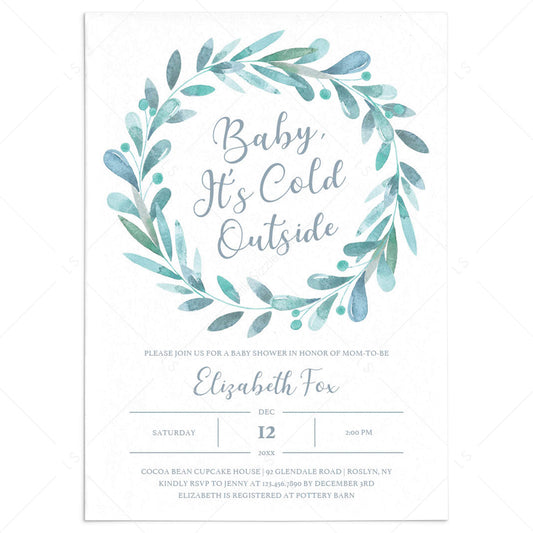 Baby It's Cold Outside Baby Shower Invitation Template by LittleSizzle