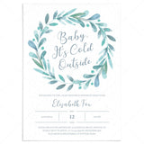 Baby It's Cold Outside Baby Shower Invitation Template by LittleSizzle
