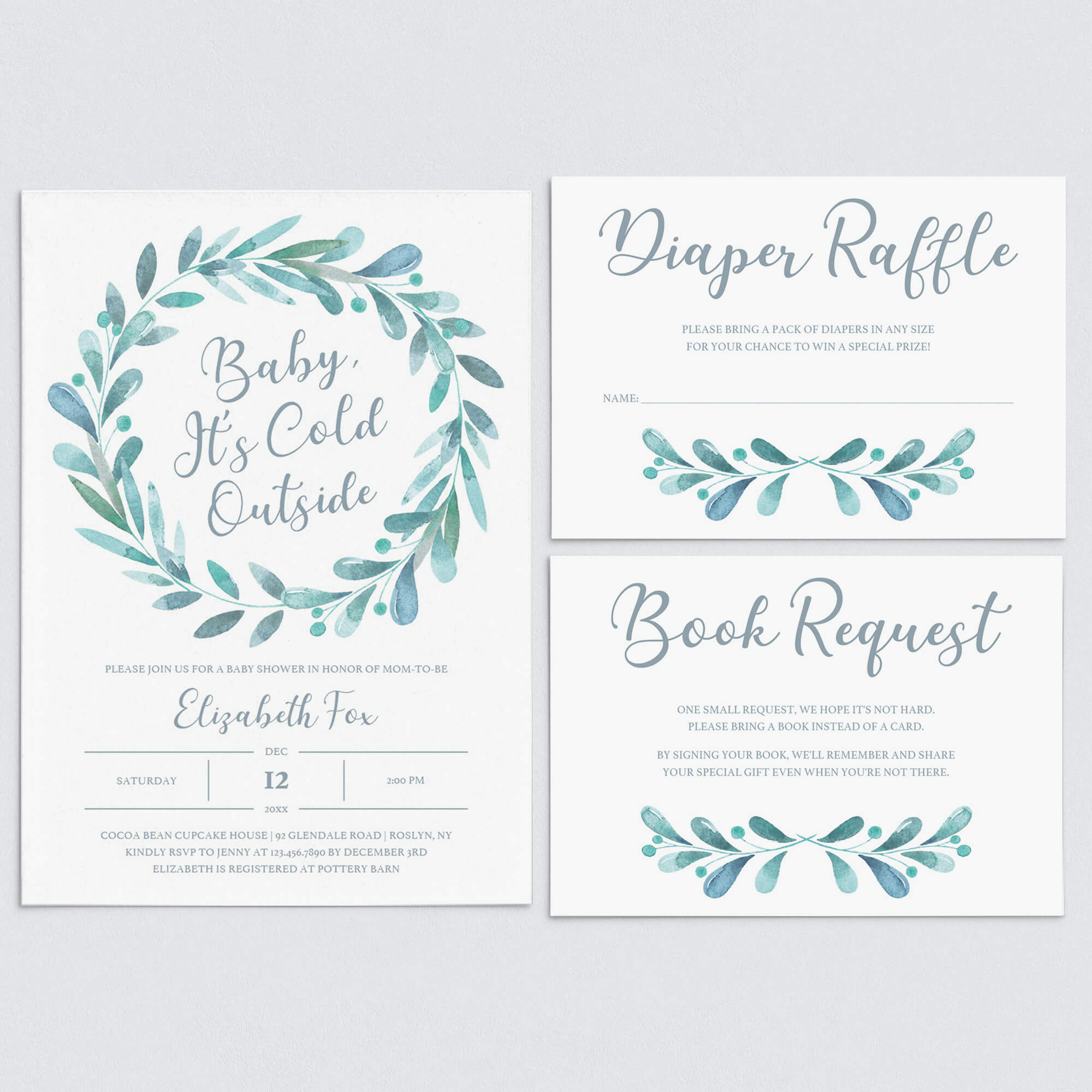 Printable Baby It's Cold Outside Baby Shower Invitation Kit by LittleSizzle