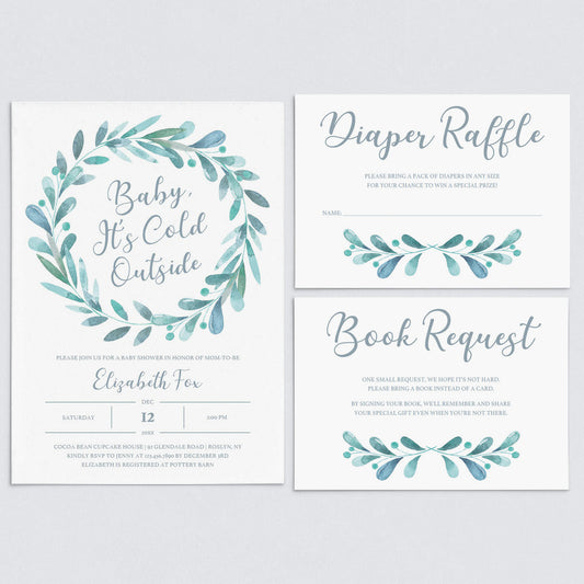 Printable Baby It's Cold Outside Baby Shower Invitation Kit by LittleSizzle