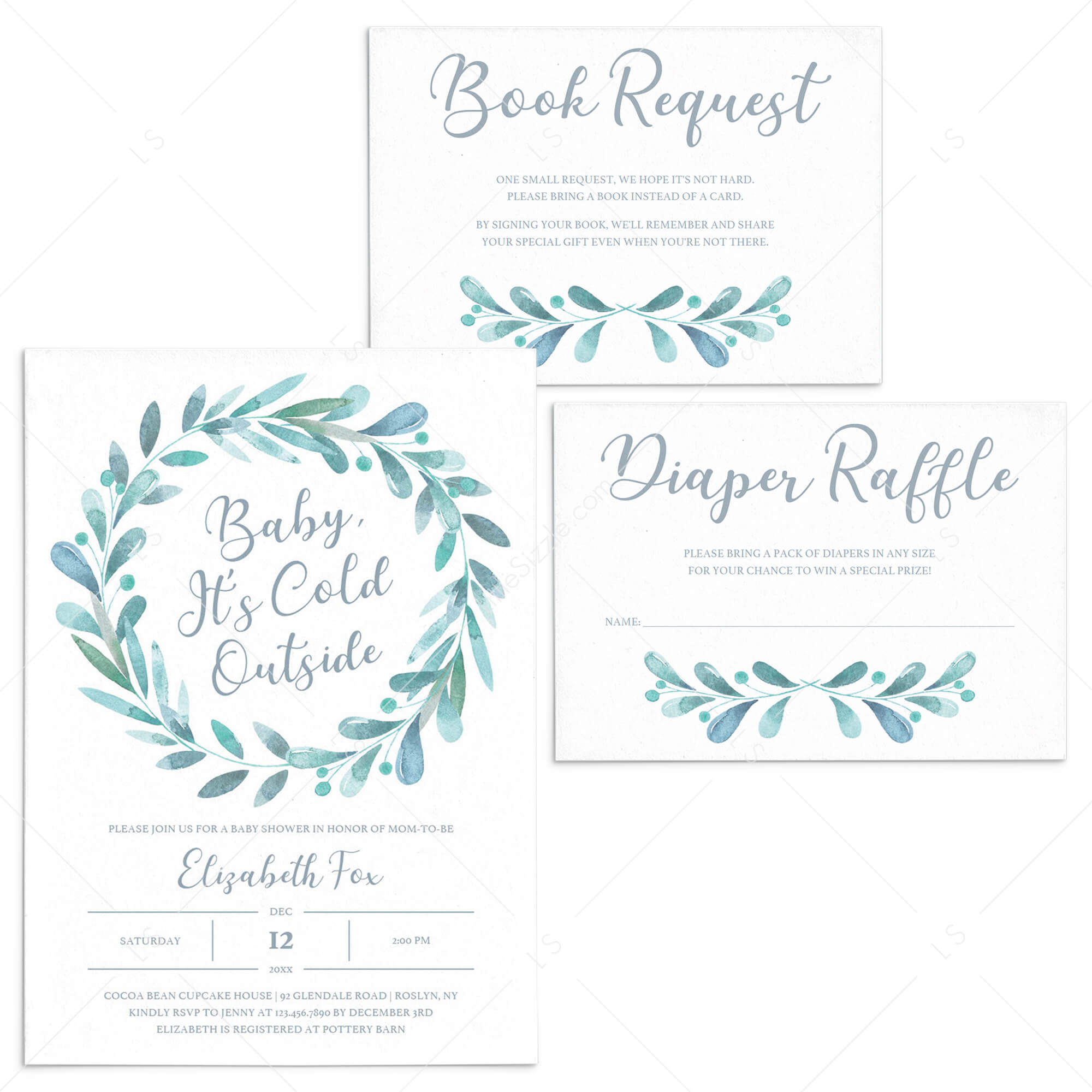 Printable Baby It's Cold Outside Baby Shower Invitation Kit by LittleSizzle