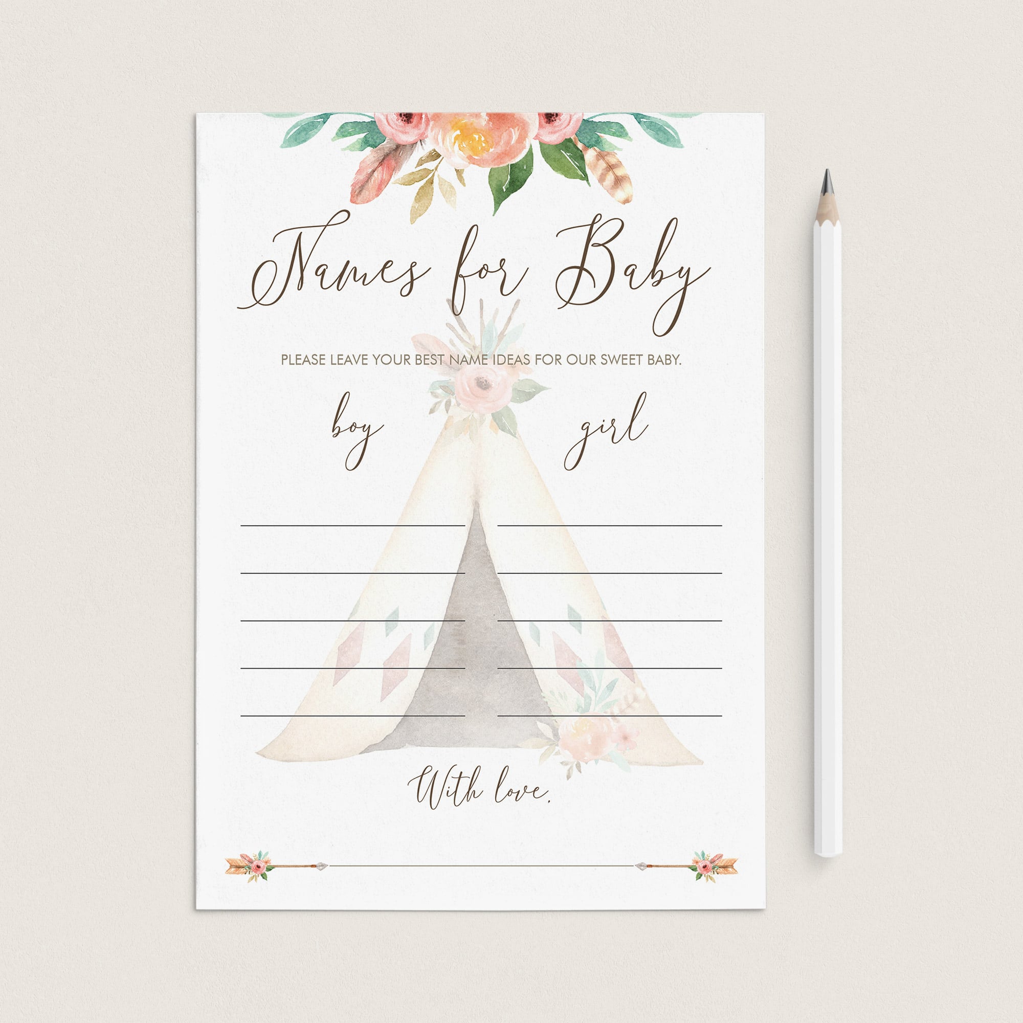 Gender Reveal Party Game Names for Baby Printable by LittleSizzle