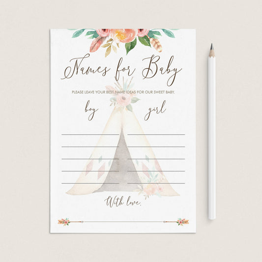 Gender Reveal Party Game Names for Baby Printable by LittleSizzle