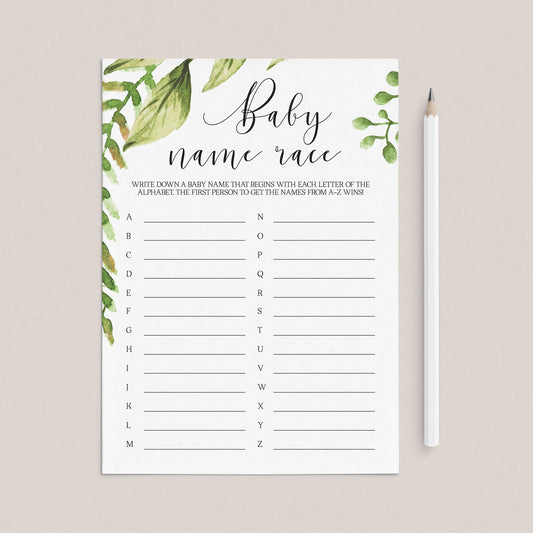 Garden baby shower games instant download baby names by LittleSizzle