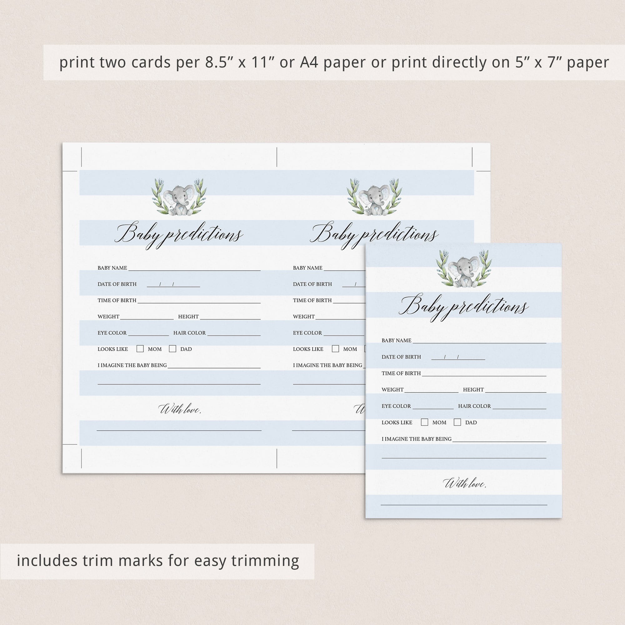 Elephant themed baby shower games by LittleSizzle