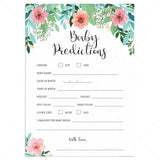 Printable Baby Prediction Card by LittleSizzle