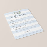 Printable Elephant Baby Shower Prediction Card