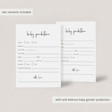Minimalist Baby Predictions Card Printable