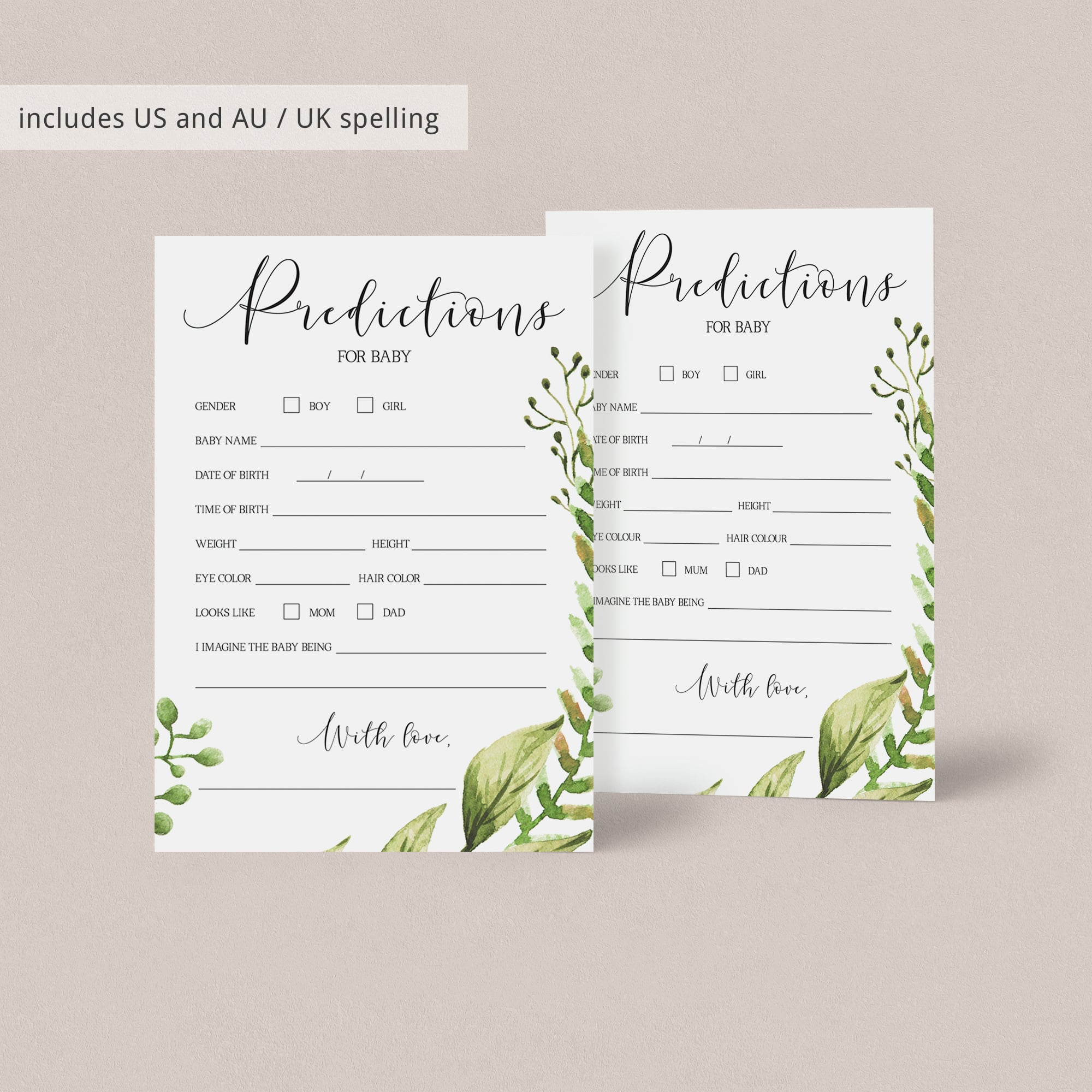 Baby prediction cards for the new mum by LittleSizzle