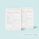 Printable baby predictions game with watercolor hearts and stars by LittleSizzle