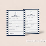 Boy baby shower prediction card printable by LittleSizzle