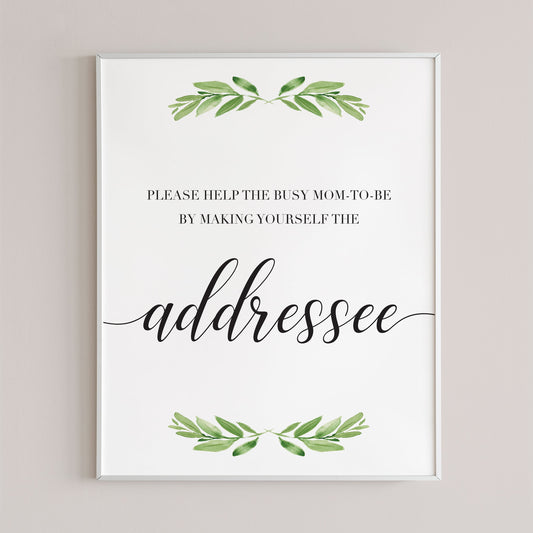 Neutral Baby Shower Address Sign Instant Download