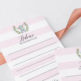 Elephant Baby Shower Advice for Parents-To-Be Printable