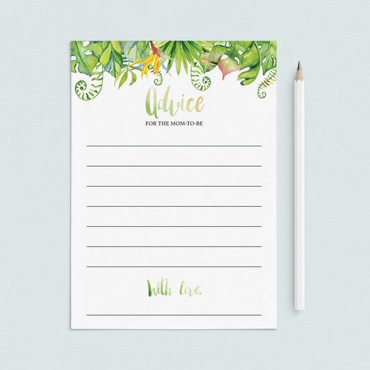 Tropical green baby advice game by LittleSizzle