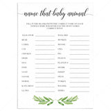 Name that baby animal game printable for neutral baby shower by LittleSizzle