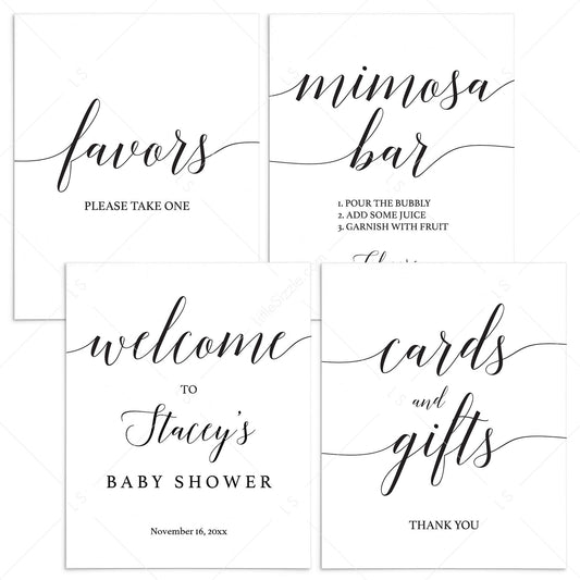 Minimalist Baby Shower Signs Printable by LittleSizzle