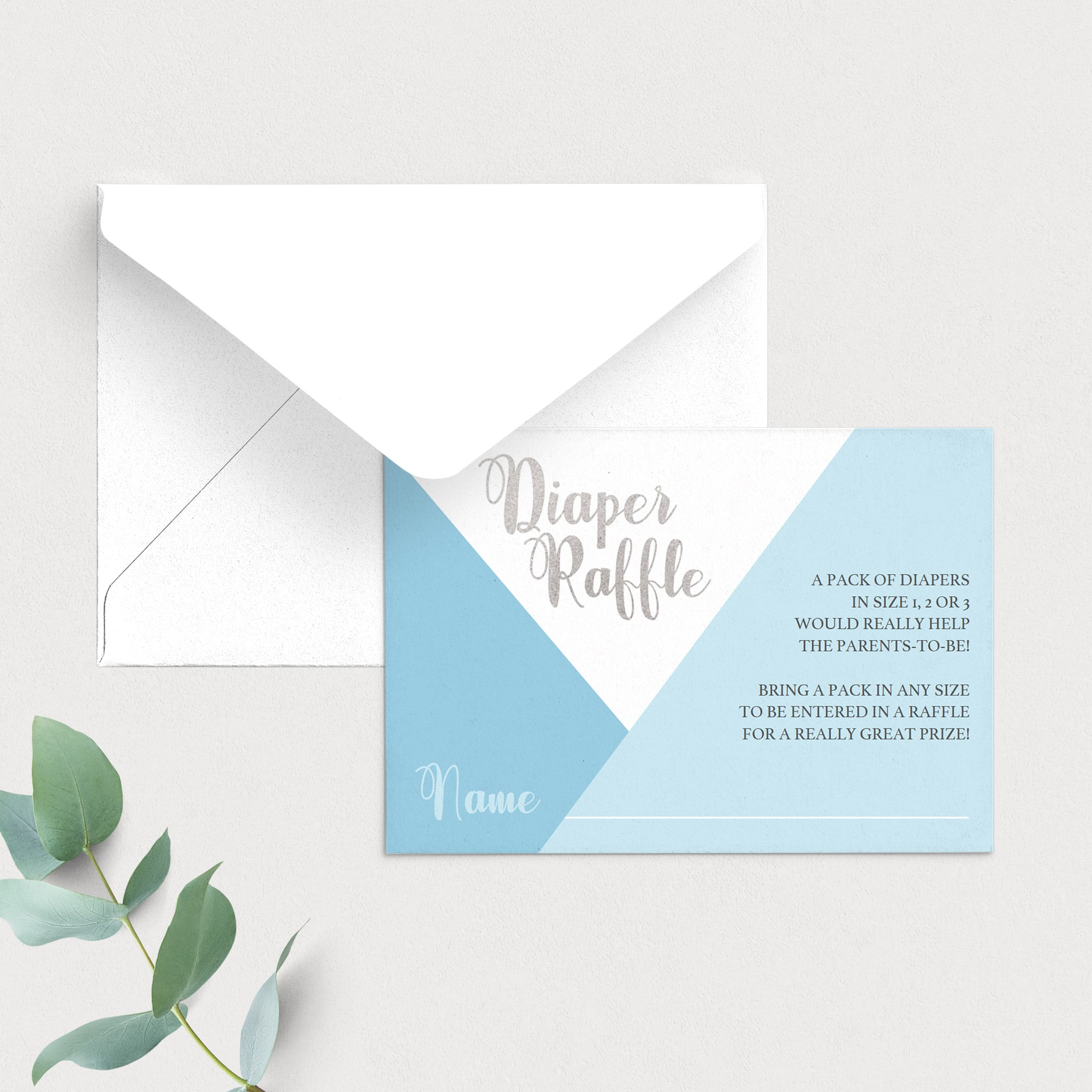 Diaper raffle insert for boy baby shower by LittleSizzle