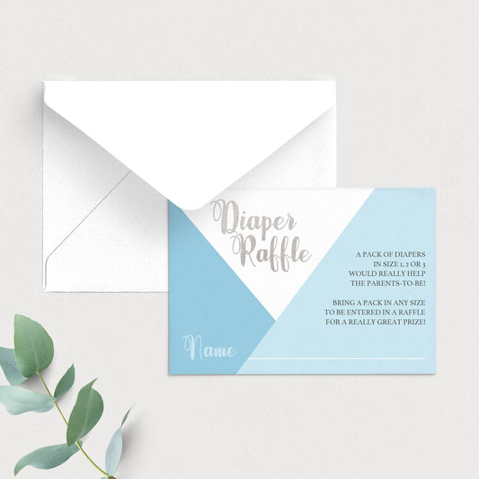 Diaper raffle insert for boy baby shower by LittleSizzle