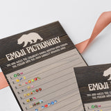 Rustic Baby Shower Games Set Printables Wood Look