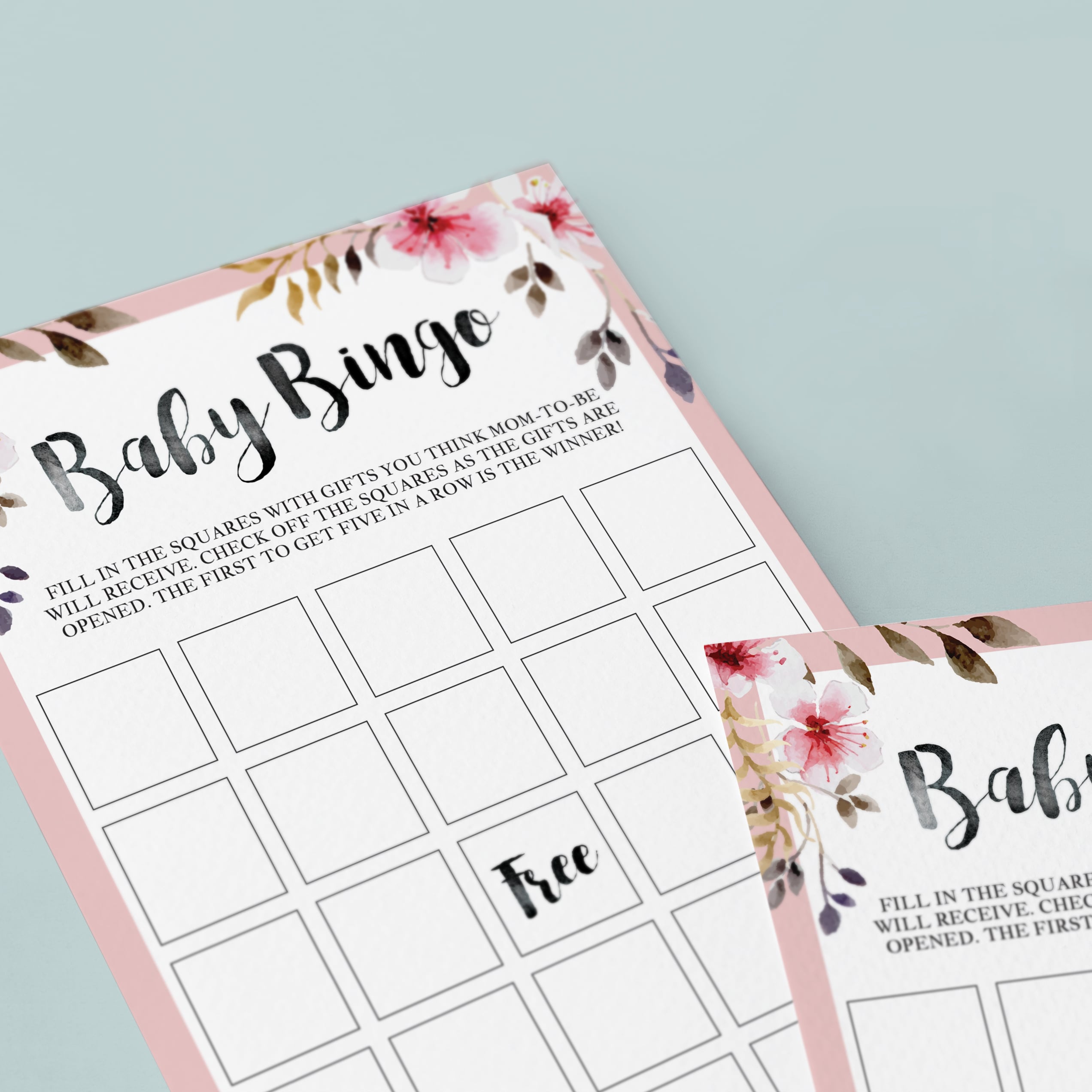 Different prefilled baby bingo cards for a girl baby shower party by LittleSizzle