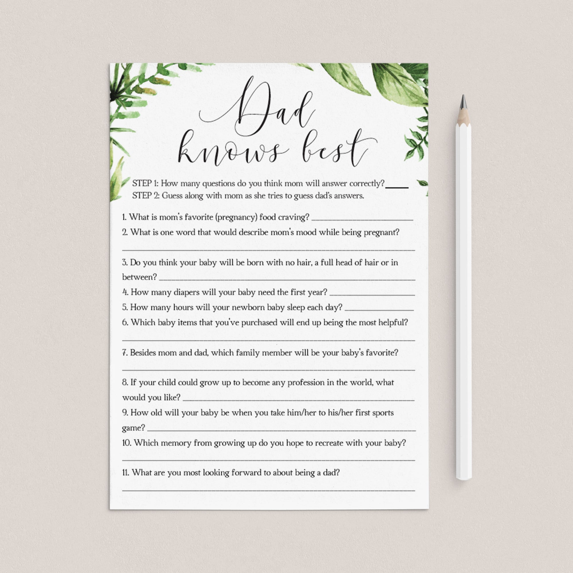 Couples baby shower game daddy knows mom best by LittleSizzle